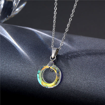Crystal Ring Pendant Necklace