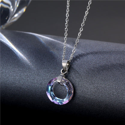 Crystal Ring Pendant Necklace