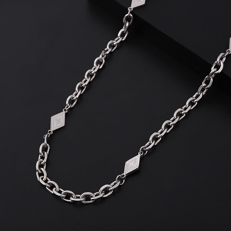Hip Hop Titanium steel Prismatic Necklace
